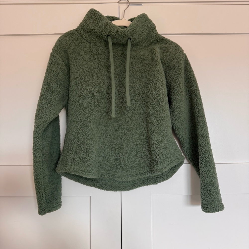 Green Sherpa Pullover Hoodie